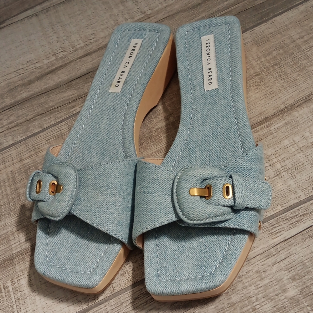 New! Veronica Beard..Davina Denim Clog/Slides.. - image 1